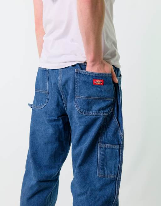 Vintage Dickies 36x34 Denim Carpenter Baggy Jeans Blue