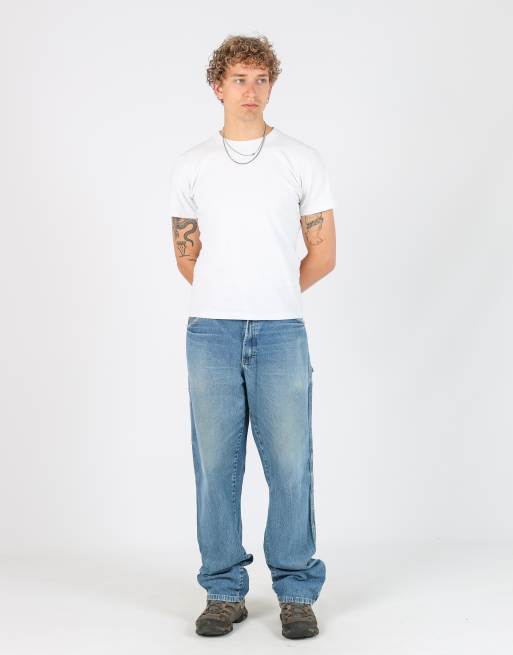 Vintage Dickies 36x35 denim carpenter jeans in light blue, 2 of 4