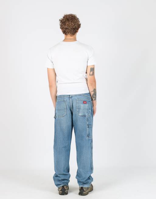 Vintage Dickies 36x35 denim carpenter jeans in light blue, 3 of 4