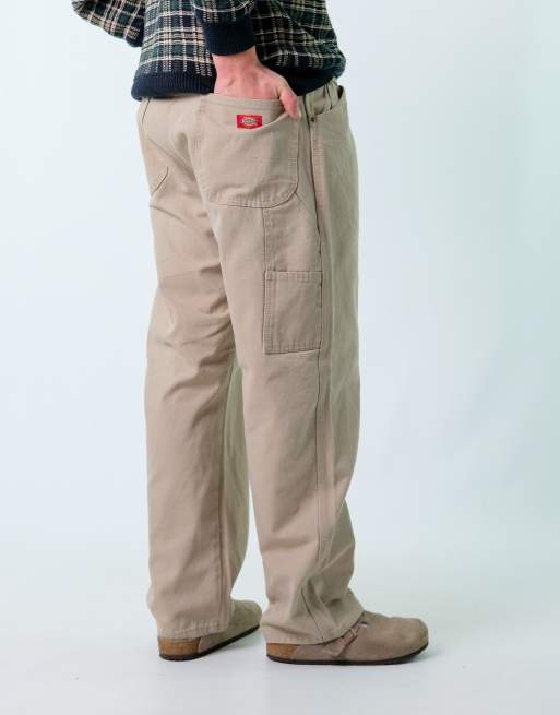 Vintage Dickies 38x30 Canvas Carpenter Baggy Jeans Beige