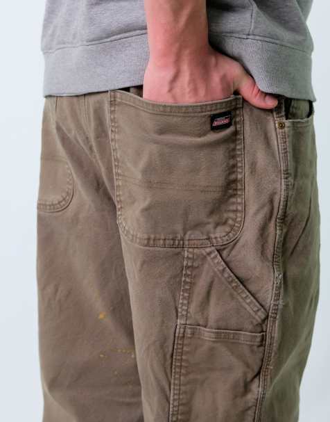 Vintage Dickies 38x30 Canvas Carpenter Baggy Jeans Khaki Green - view 1