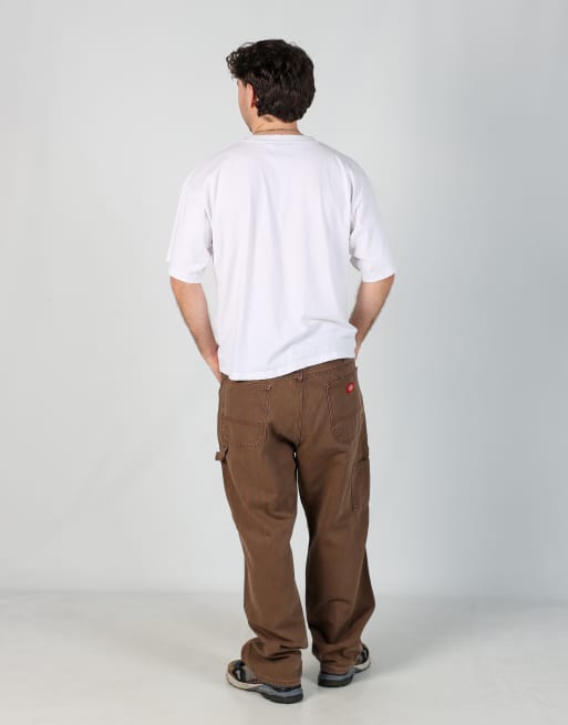 Vintage Dickies 38x30 canvas carpenter jeans in brown, 3 of 4