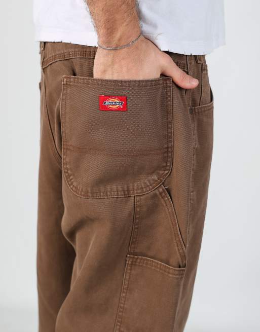 Vintage Dickies 38x30 canvas carpenter jeans in brown, 4 of 4