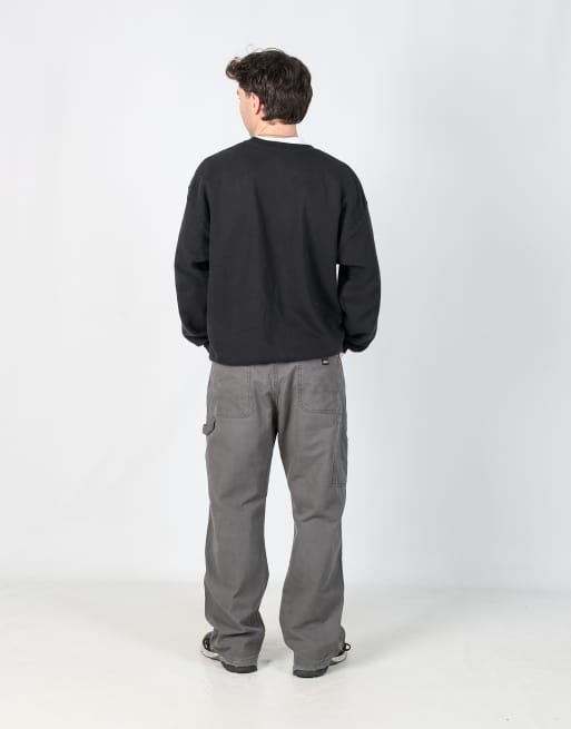 Vintage Dickies 38x30 canvas carpenter jeans in charcoal grey, 3 of 4
