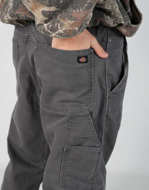 Vintage Dickies 38x30 canvas carpenter jeans in grey, 4 of 4