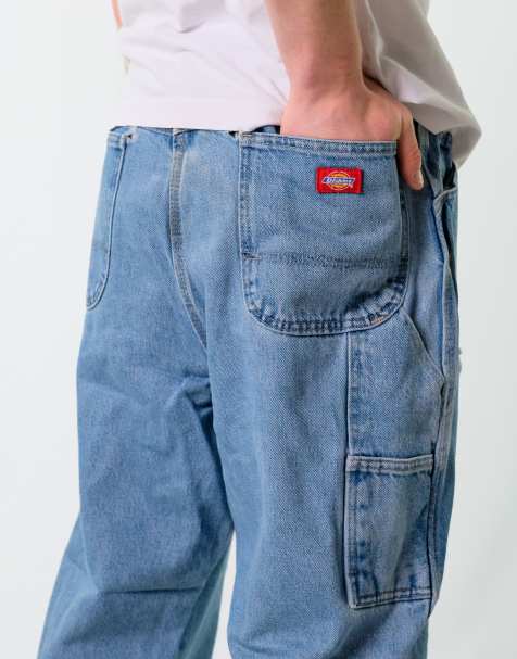 Vintage Dickies 38x30 Denim Carpenter Baggy Jeans Light Blue - view 1