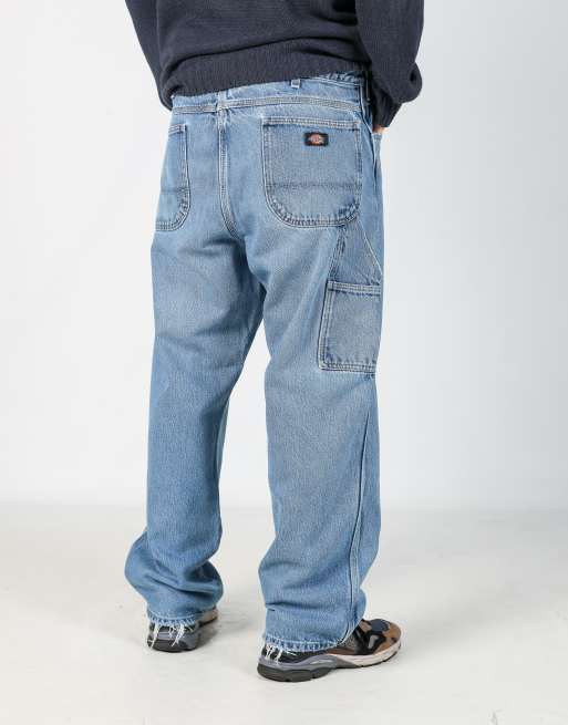 Vintage Dickies 38x30 denim carpenter jeans in light blue