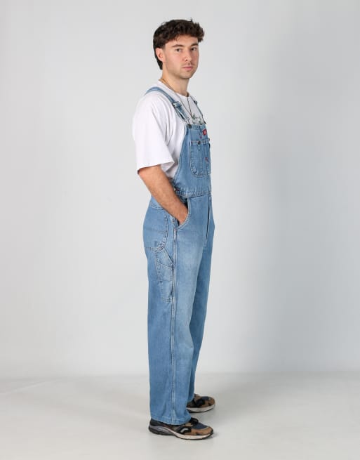 Vintage Dickies 38x30 denim dungarees in light blue, 3 of 4