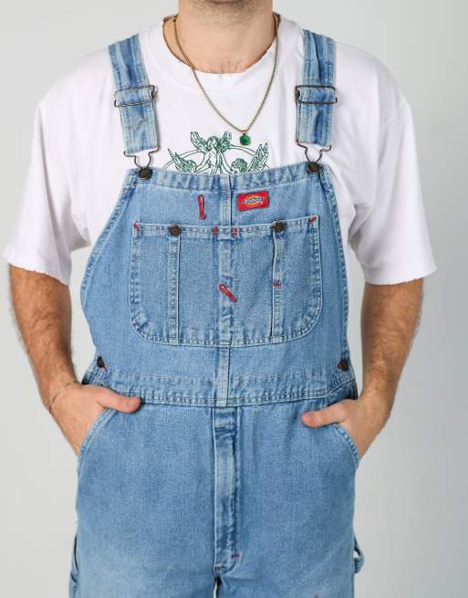 Vintage Dickies 38x30 denim dungarees in light blue, 4 of 4