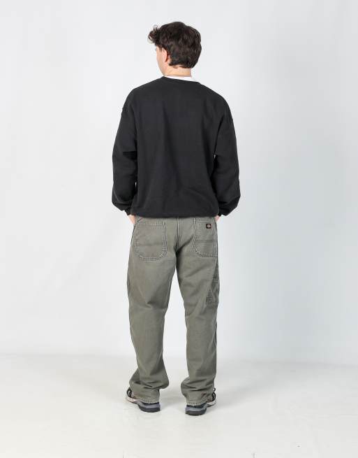 Vintage Dickies 38x31 canvas carpenter jeans in dark green, 3 of 4