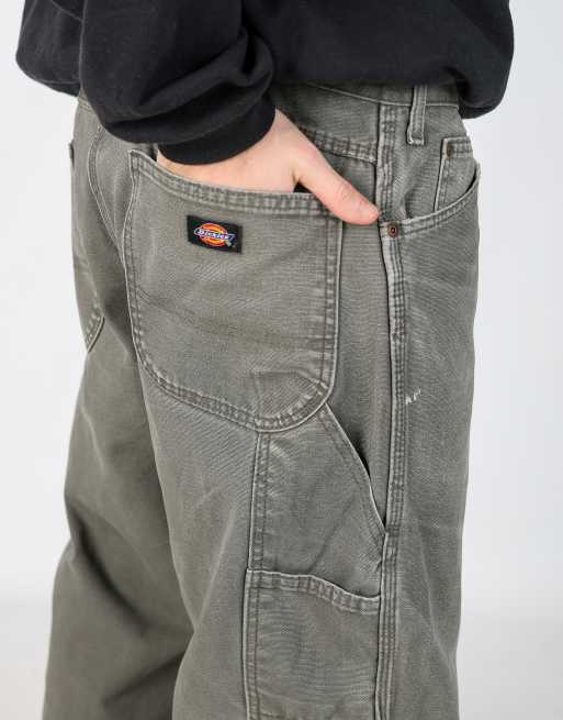 Vintage Dickies 38x31 canvas carpenter jeans in dark green, 4 of 4