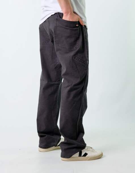 Vintage Dickies 38x32 Canvas Carpenter Baggy Jeans Black - view 1