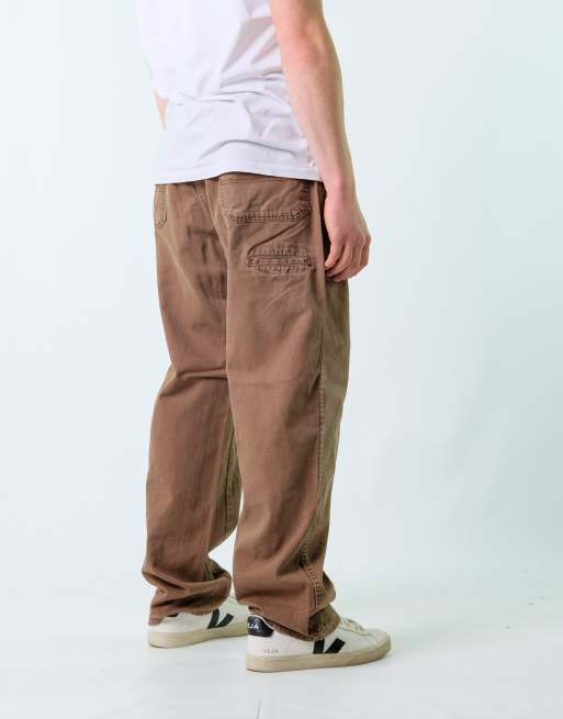 Vintage Dickies 38x32 Canvas Carpenter Baggy Jeans Brown