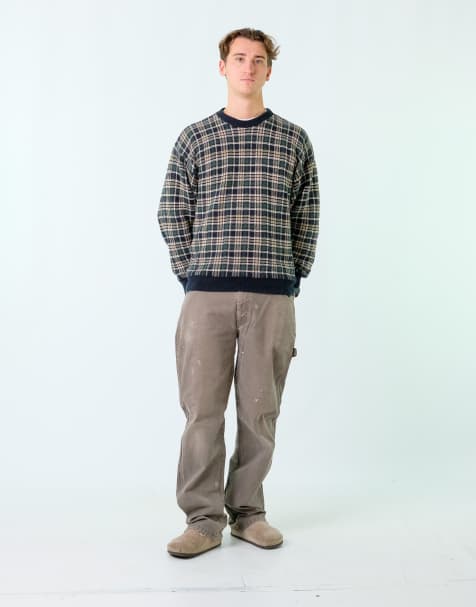 Vintage Dickies 38x32 Canvas Carpenter Baggy Jeans Charcoal Grey - view 1