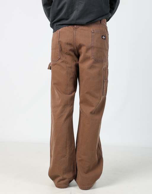 Vintage Dickies 38x32 canvas carpenter jeans in brown, 2 of 4