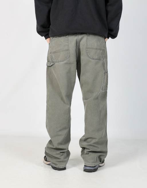 Vintage Dickies 38x32 canvas carpenter jeans in dark green