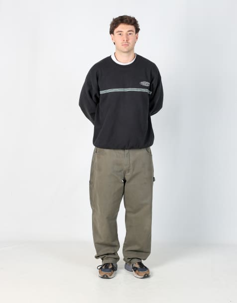 Vintage Dickies 38x32 canvas carpenter jeans in dark green - view 1