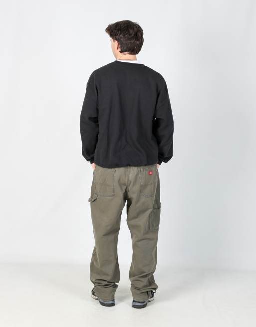 Vintage Dickies 38x32 canvas carpenter jeans in dark green, 3 of 4