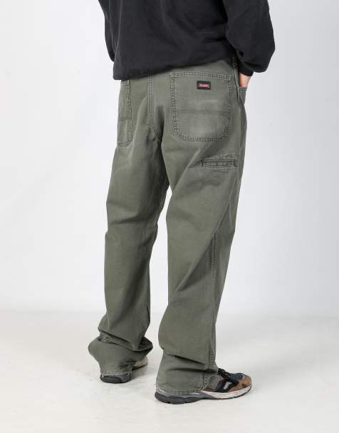 Vintage Dickies 38x32 canvas carpenter jeans in dark green - view 1