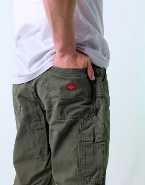 Vintage Dickies 38x32 Canvas Carpenter Jeans Khaki Green - view 1