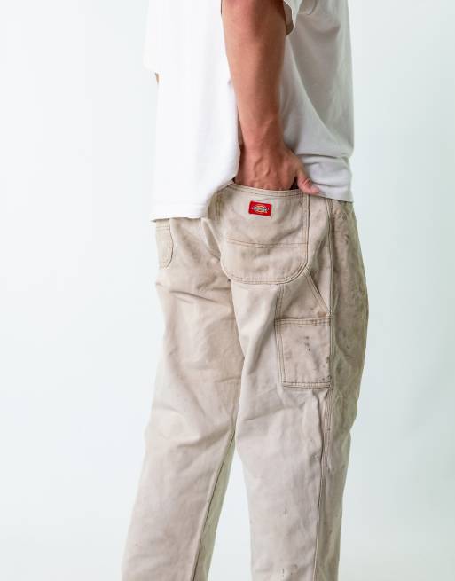Vintage Dickies 38x32 Denim Carpenter Jeans Tan