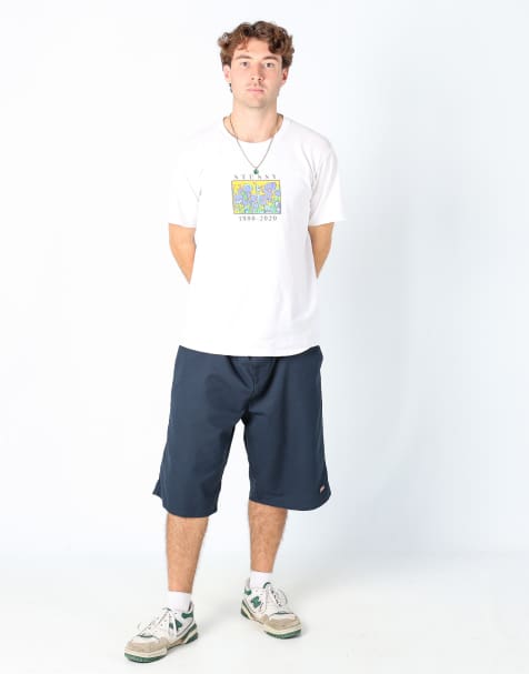 Vintage Dickies 40x25 canvas cargo shorts in navy blue - view 1