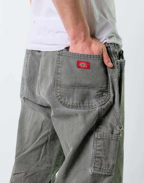 Vintage Dickies 40x30 Canvas Carpenter Baggy Jeans Khaki Green - view 1