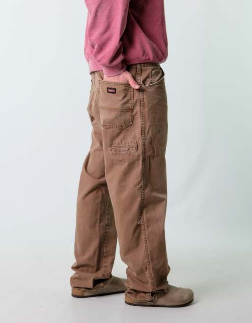 Vintage Dickies 40x34 Denim Carpenter Baggy Jeans Brown ASOS