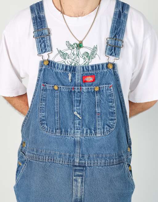 Vintage Dickies 44x34 denim dungarees in blue