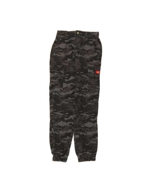 Vintage Dickies Joggers Cargo Trousers XS W28 L30 In Grey Camouflage