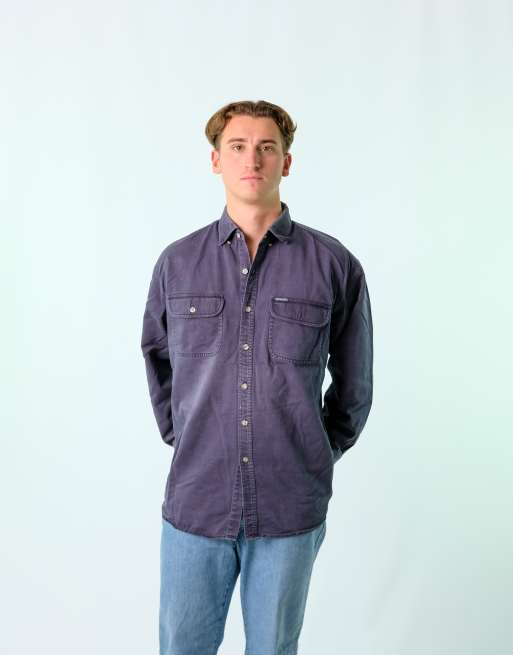 Vintage Dickies L Long Sleeve Shirt Navy Blue