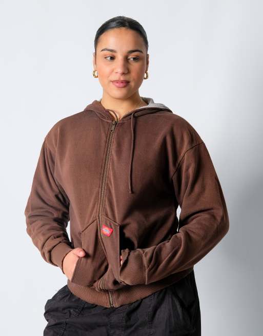 Vintage Dickies M Hoodie Brown Zip Up ASOS