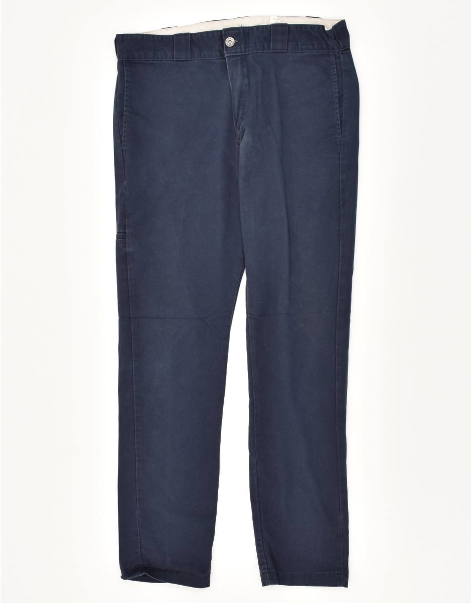 Vintage Dickies Size M Skinny Straight Chino Trousers in Navy Blue