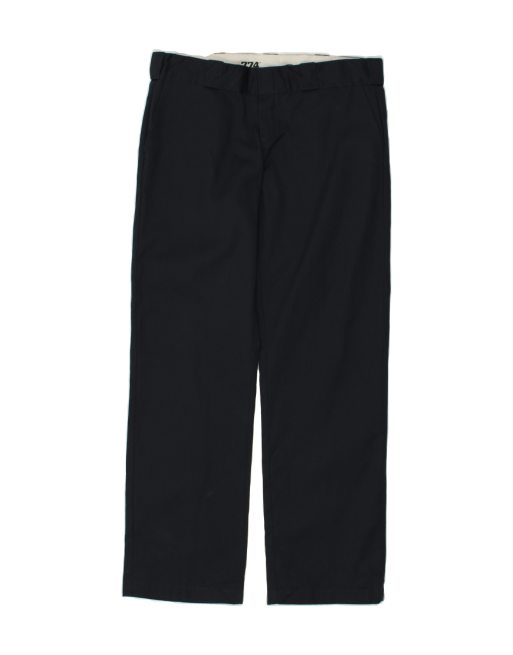 Vintage Dickies Size M Straight Chino Trousers in Navy Blue