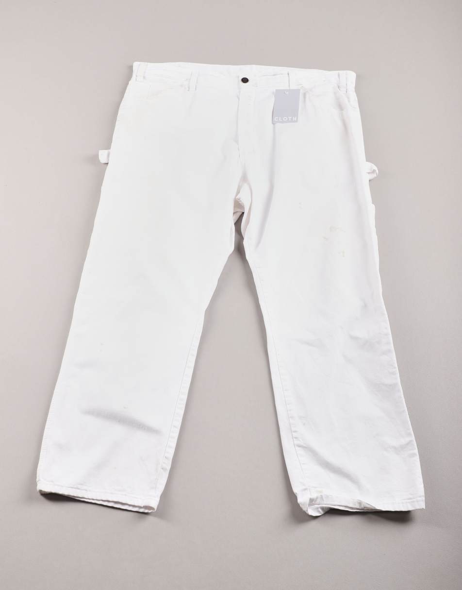 Vintage Dickies Size XL wear carpenter jeans in white