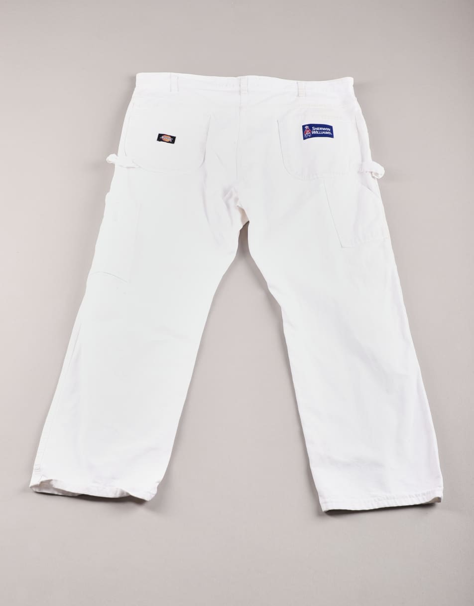 Vintage Dickies Size XL wear carpenter jeans in white 1