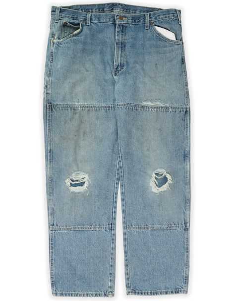 Vintage Dickies workwear size 2XL double knee jeans in blue - view 1