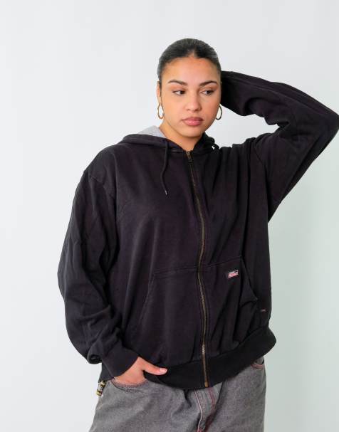 Vintage Dickies XL Hoodie Black Zip Up - view 1