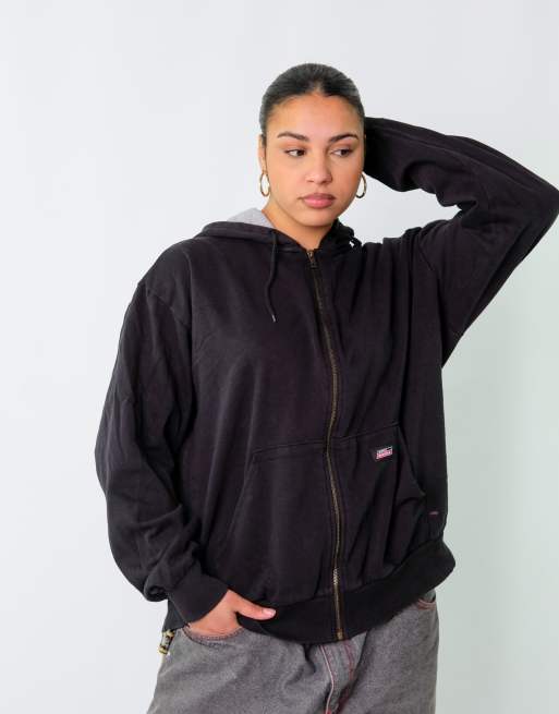 Vintage Dickies XL Hoodie Black Zip Up
