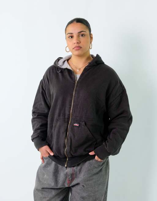 Vintage Dickies XL Hoodie Black Zip Up