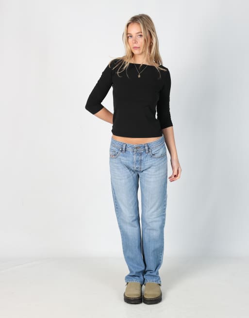 Vintage Diesel 28x45 denim jeans in light blue