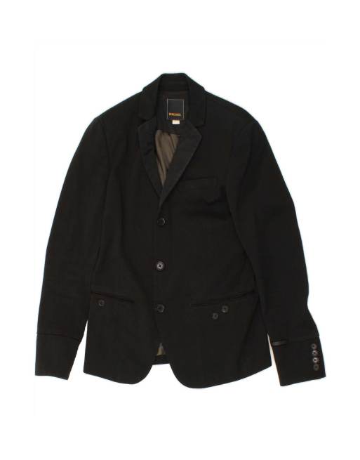 Vintage Diesel 3 Button Blazer Jacket Uk 36 Small In Black