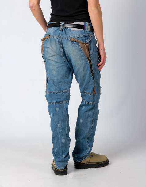 Vintage Diesel 34x32 Denim Carpenter Baggy Jeans Light Blue - view 1