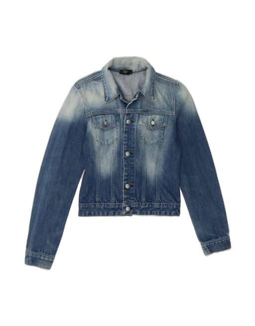 Vintage Diesel Crop Denim Jacket UK 10 Small In Blue