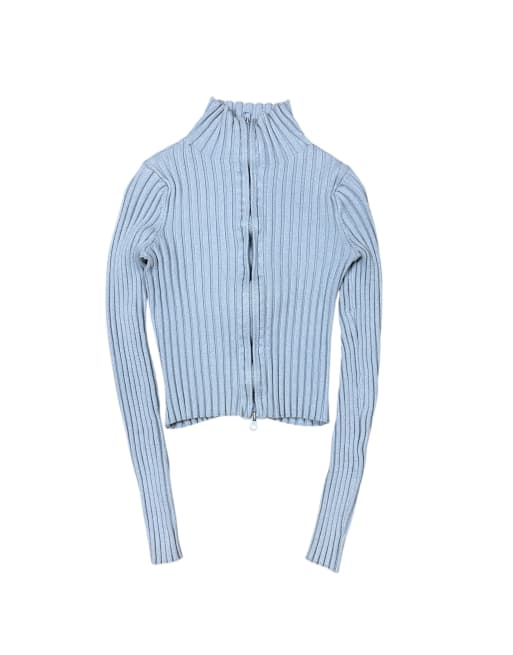 Vintage Diesel Cropped Longsleeve Knit Double Zip Cardigan, 1 of 4