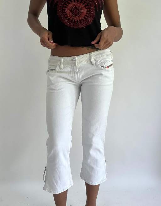 Vintage Diesel cropped trousers in white