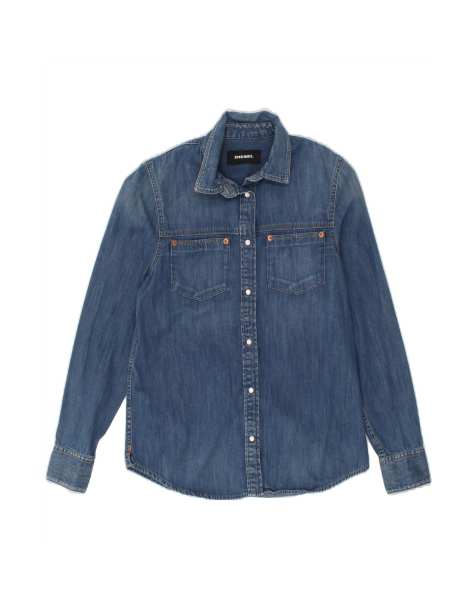 Vintage Diesel Denim Shirt UK 6 XS In Blue - view 1