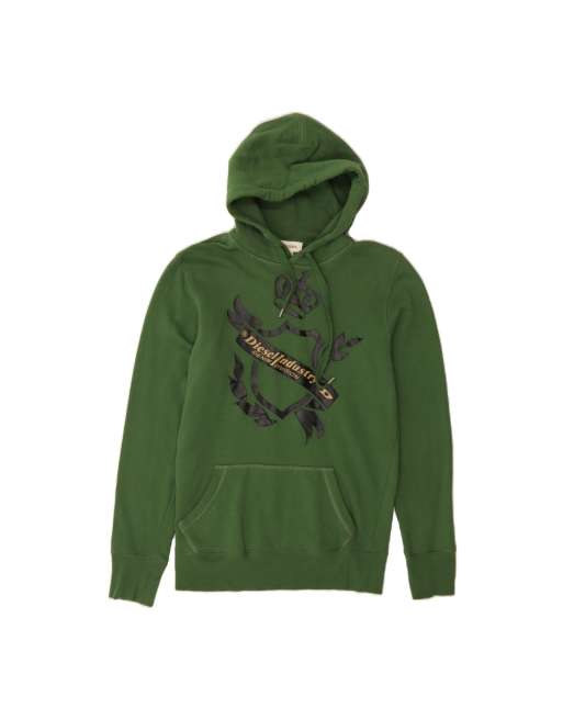 Vintage Diesel Graphic Hoodie Jumper Medium In Green