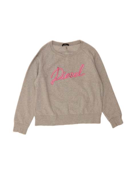 Vintage Diesel Graphic Sweatshirt Jumper UK 14 Medium In Grey - view 1