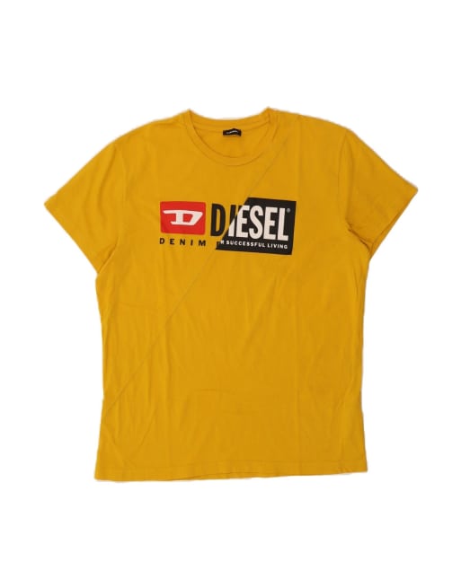 Vintage Diesel Graphic T-shirt Top 3XL In Yellow